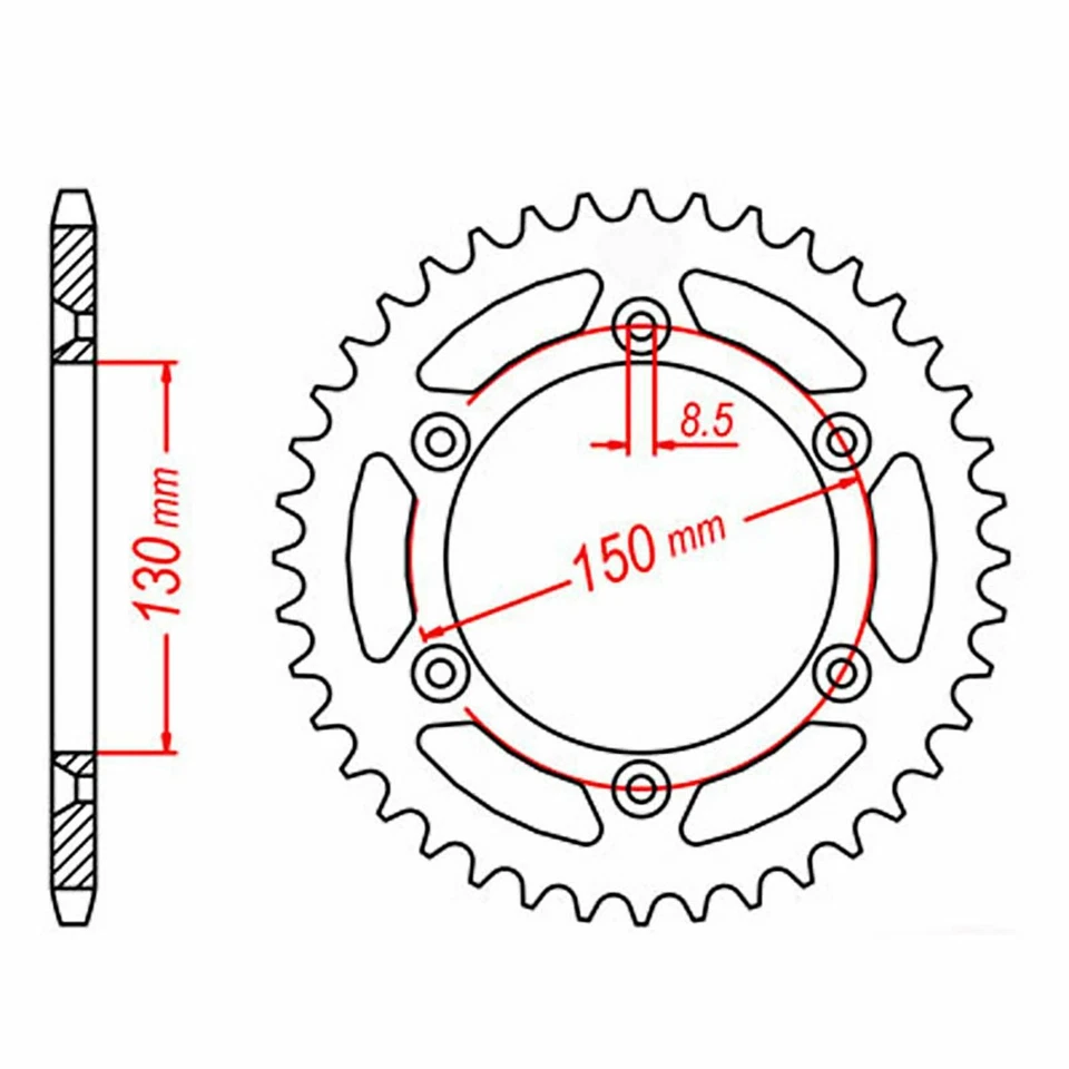 MTX Rear Sprocket 45T for Yamaha TTR230 2017-2021 >520  - Image 1 of 1
