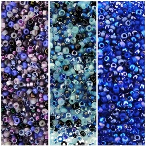 3 Mixes, 24.6GM, Miyuki Seed Beads Size 15/0, Cool Tones Mixes 8.2GM/Color - Picture 1 of 4