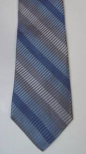Nubio Colleczione Esclusivo Blue Striped 3.5 inches wide 100% Silk NEW - Picture 1 of 2