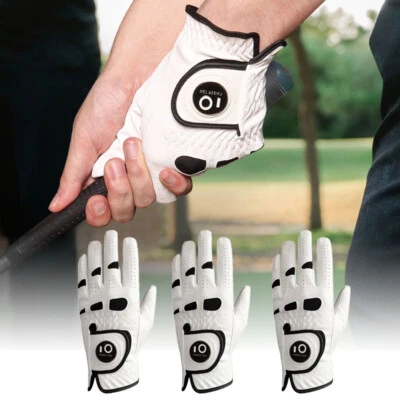FINGER TEN Men’s Golf Glove Left Hand Right with Ball Marker Value 3 Pack M ML L XL XXL 3XL