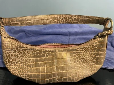 Bolsa de ombro Sigrid Olsen couro dourado hobo jacaré - Imagem 1 de 4