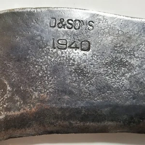 Antikes großes & schweres signiertes D&SONS 1940 Fascine Messer Axt Machete Holzgriff - Bild 1 von 11