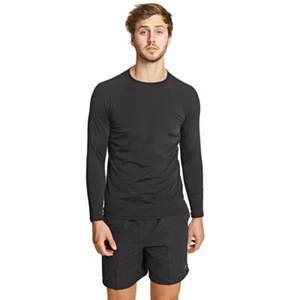 Zoggs Men's Jackson Long Sleeve Sun Top - Black, Men's Rashie - Bild 1 von 5