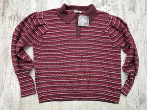 Ava & Viv Women Pullover Long Sleeve Knit Collared Sweater Size 1X Purple Stripe - Picture 1 of 9