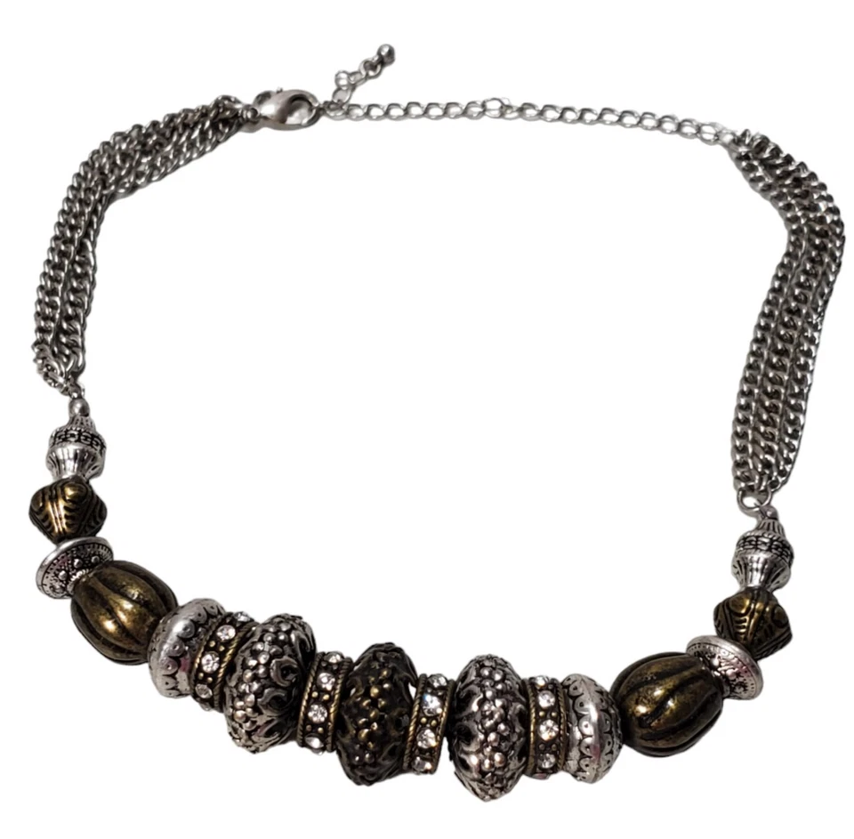 Collar Premier Designs Joyería Isabella 16" - 20" Plata y Latón con Cristales Foto 1 de 4