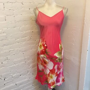 Josie Natori Camisón Midi Seda Rosa Floral Talla Pequeña - Imagen 1 de 7