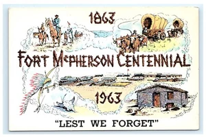Postal del centenario de Fort McPherson 1863-1963 Lincoln County North Platte NE A15 - Imagen 1 de 2