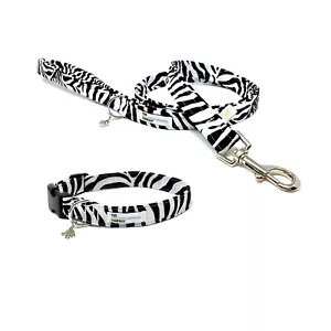Zebra Print Dog Collar and Optional Matching Lead Set - Picture 1 of 6