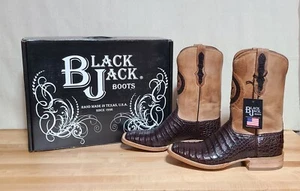 Black Jack Cowboy Boots , Chocolate Caiman Belly , Mens 11 D , 250 96 - Picture 1 of 19