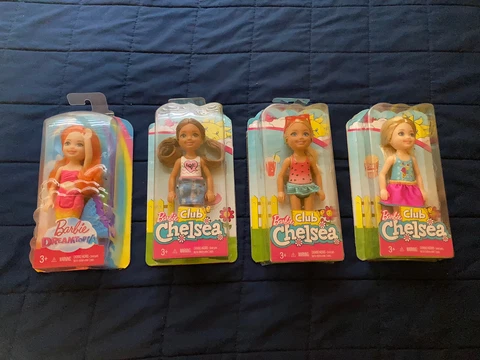 Mattel Barbie Club Chelsea Doll. 4 Dolls In Lot  All Different - Please See Pics Cover