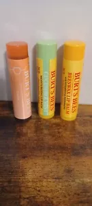 LOT OF 3 Burts Bees Beeswax Lip Balm NEW Sealed Variety - Picture 1 of 4