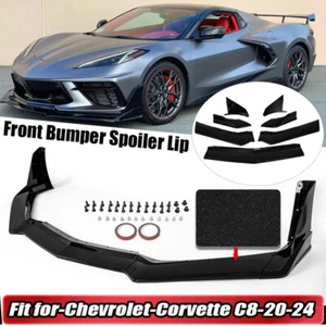 Carbon Flash Front Bumper Lip Splitter Winglet For 2020-2024 Corvette C8 Coupe - Picture 1 of 19