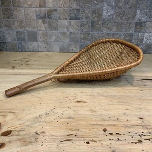 Cesto paletta in vimini vintage manico bambù decorativo da appendere a parete - Foto 1 di 10