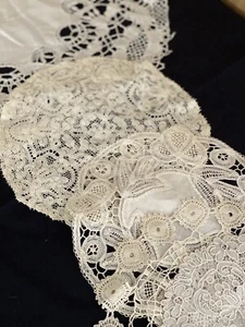 KONVOLUT 5 GROSSE Vintage französische FILET SPITZENDECKCHEN napperon BASTELN um 1930 - Bild 1 von 10