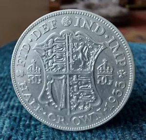 More details for 1933 king george v silver half crown coin. fourth coinage (.500 fine)