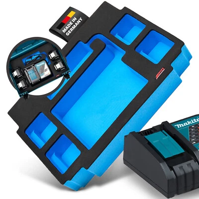 APTEX Schaumeinlage für Makita Akku-Ladegerät DC18RC + 4x Akkus MakPac Gr. 2-3 - Bild 1 von 4