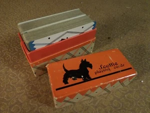 Vintage Gibson Playing Cards SCOTTIE Dog Bridge Double Deck Complete in Box - Picture 1 of 5