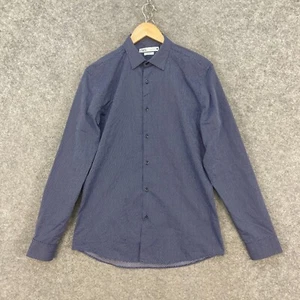 Zara Mens Shirt Size M Medium Slim Blue Long Sleeve Collared Button Up 21111 - Picture 1 of 12