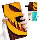 ( For Samsung S21 ) Wallet Flip Case Cover AJ23904 Halloween Pumpkin