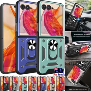 For Motorola Razr 40 /40 Ultra / 50 /50 Ultra Magnet Case Armor Ring Stand Cover - Picture 1 of 26