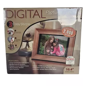 Digital picture frame 10” Inch 10.4” NEW IN BOX WOODEN FRAME BY SMARTPARTS - Picture 1 of 5