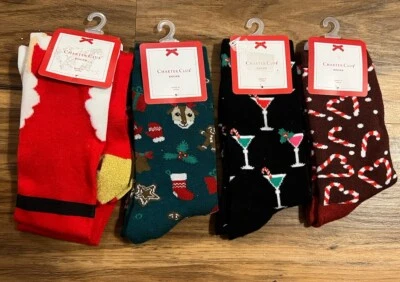 Calcetines Charter Club para mujer 4 pares, variedad navideña multicolor talla 9-11 Foto 1 de 4