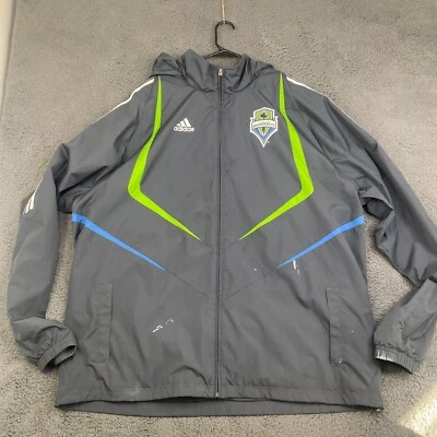 2008 Seattle Sounders Men's 2XL Jacket Hooded MLS Adidas Gray XBOX 360 - Image 1 of 4