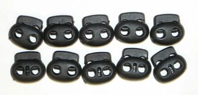 10 Pequeños 1/8" Agujero Negro Doble Agujero Resorte Cable Bloqueo Barril Cuerda Palanca Deslizante Foto 1 de 2