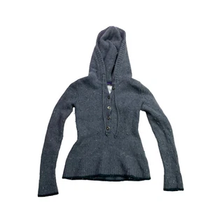 Patagonia Ranchito Hoodie Sweater Womens Size XS Merino Wool Gray Pullover - Picture 1 of 8