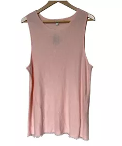 J Jill Leinenmischung Top Damen Perlen Rosa Strick Ärmellos Fransen Saum Bluse Gr. L - Bild 1 von 4