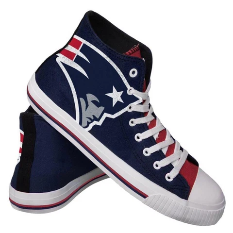 New England Patriots High Top Big Logo Canvas Shoes Cover