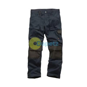 Scruffs Worker Work Trousers Navy Combat Hard Wearing Cargo Trouser 28" Regular - Picture 1 of 6