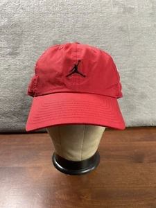 Jordan Jumpman Logo Hat Mens Adjustable Strapback Cotton Nylon Embroidered Red - Picture 1 of 12