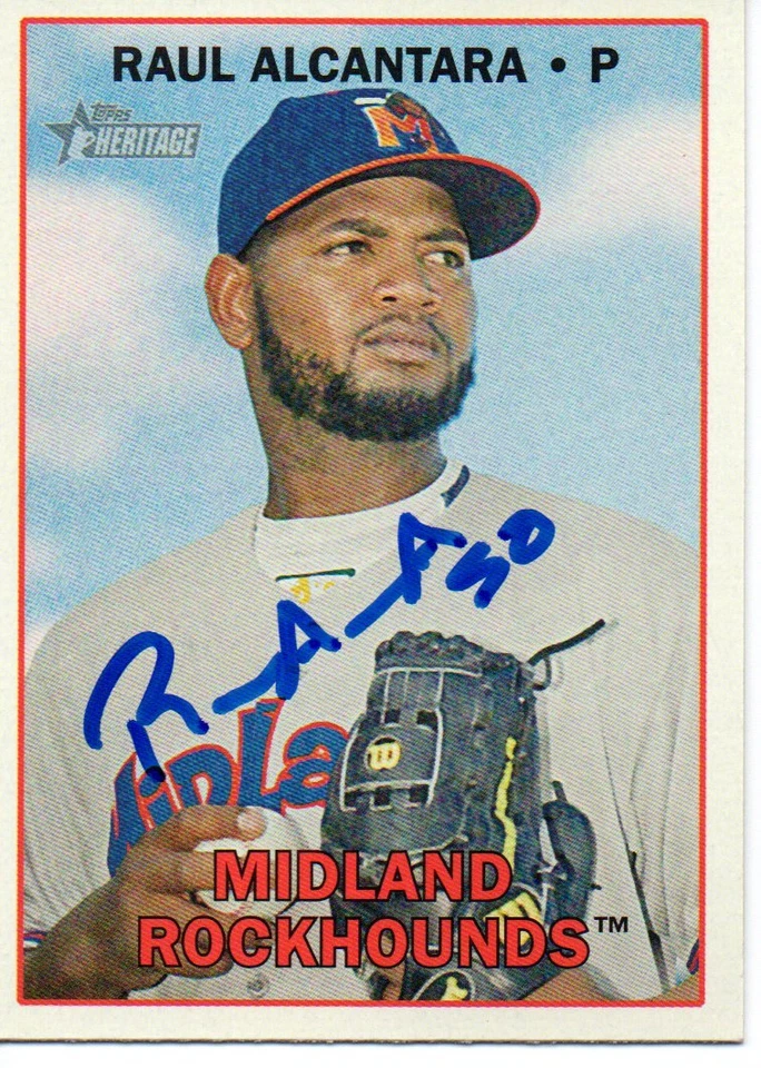 Raul Alcantara Midland Rockhounds 2016 Topps Heritage Signed Card - Image 1 of 1