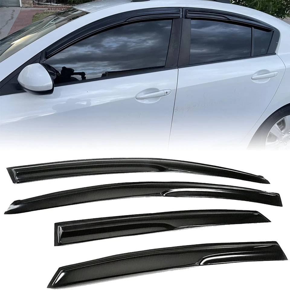 Para Mazda 3 Sedan 2010-2013 JDM Mugen Estilo Viseira de Janela Protetores de Chuva Defletor - Imagem 1 de 4