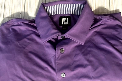 Camisa polo de golf Foot Joy para hombre púrpura liso grande Foto 1 de 4