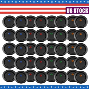 40PCS ROCKER SWITCH Toggle 12V Led Light Car Auto Boat Round ON/OFF SPST 20 AMP - Foto 1 di 15