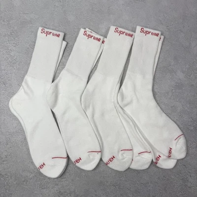 Talla OS - Calcetines Supreme Hanes Crew (paquete de 4) blancos *ABIERTOS* SUPREME-X3IPK1IX  Foto 1 de 3