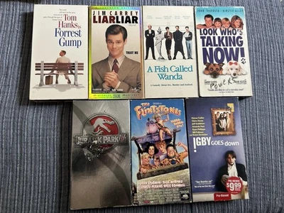 Classic 90s Hits VHS Lot of 7 Forrest Gump, Liar Liar, Fish Called Wanda & More Foto 1 de 4
