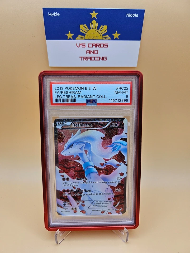 Reshiram RC22/RC25 Legendary Treasures PSA 8 w/ Crimson GradeGuard - Image 1 of 1