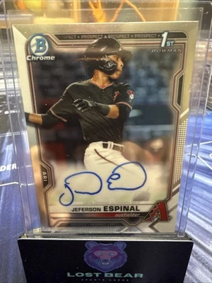 2021 Bowman Jeferson Espinal 1st Bowman Chrome Auto #CPA-JE Diamondbacks - Image 1 of 2