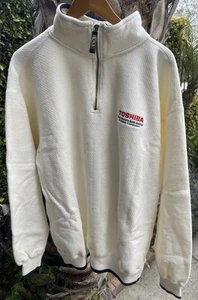 Y2K Toshiba Sweatshirt BAC Tag Quarter Zip Mens XL Cotton Blend RN 81396 - Picture 1 of 7