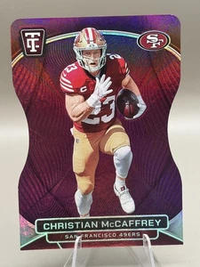 Panini 2024 totalmente certificado púrpura troquelado Christian McCaffrey 19/75 #81 49ers - Imagen 1 de 2