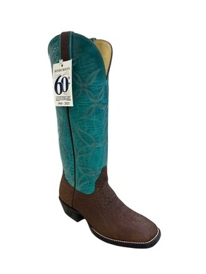 Botas de caubói Hondo 2504 couro de touro oleado tabaco cano alto - Imagem 1 de 4