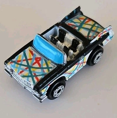 Micro Machines Galoob 1990 ‘59 Cadillac Convertible Car Black White - Image 1 of 4