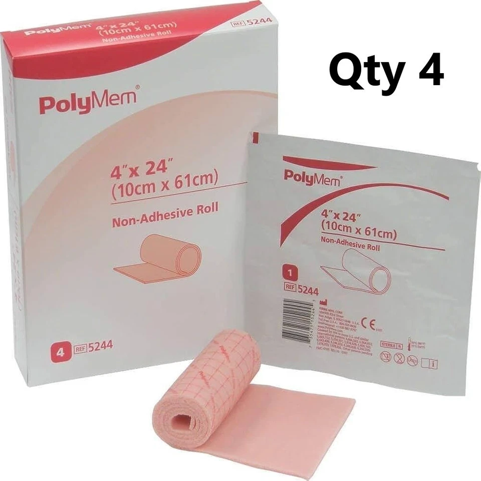 Apósito de espuma PolyMem 4 X 24 pulgadas 4 rollos no adhesivo estéril corte a medida CAJA 4 Foto 1 de 1