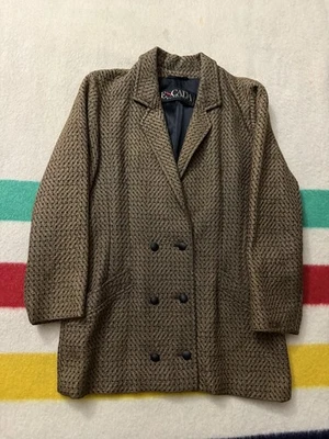 Blazer Vintage Años 90 Escada Margaretha Ley Lana Seda Talla Pequeña 36 Defecto 18.5x19 Foto 1 de 4