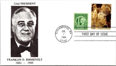 FDC 1994 SC #2840b Franklin Roosevelt Cachet - Stockbridge, Ma - J17640 - Image 1 of 2