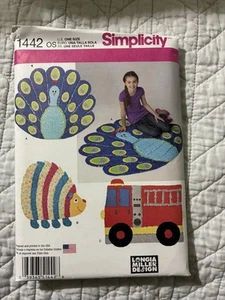 NEW UNCUT Simplicity 1442 Rag Quilts Pattern Peacock Hedgehog Fire Truck - Picture 1 of 2