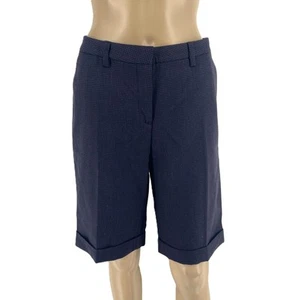 GANT Women Dark Purple Wool Mini Dogtooth Bermuda Shorts Size EU 38 UK 12 US 8 - Picture 1 of 10
